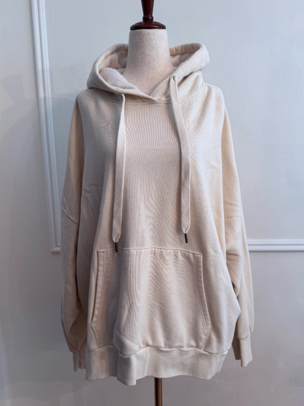 American Eagle Huggable Fleece Oversized Pullover Hoodie Cream Sz M